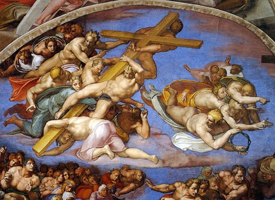 受難のシンボルを持つ天使たち ミケランジェロ 最後の審判